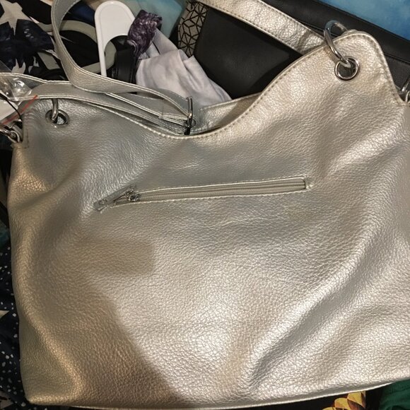 Showstopper Rhinestone Denim & Faux Leather Handbag = See Video - Picture 7 of 9